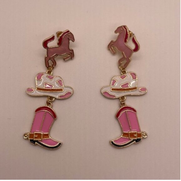 ⭐️❤️ FREE Horse Boots Cowboy Rock Boho Drop Boho Nashville Party Chic Earrings - Picture 2 of 8